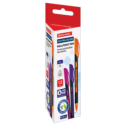 Набор ручек BRAUBERG Набор шариковых ручек Extra Glide Soft Color, линия письма 0,35 мм