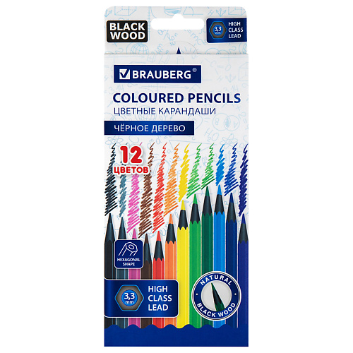 Набор карандашей BRAUBERG Карандаши цветные шестигранные