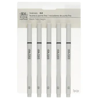 Ручки капиллярные-линеры 5шт 0,8мм, пласт.кор., Winsor&Newton