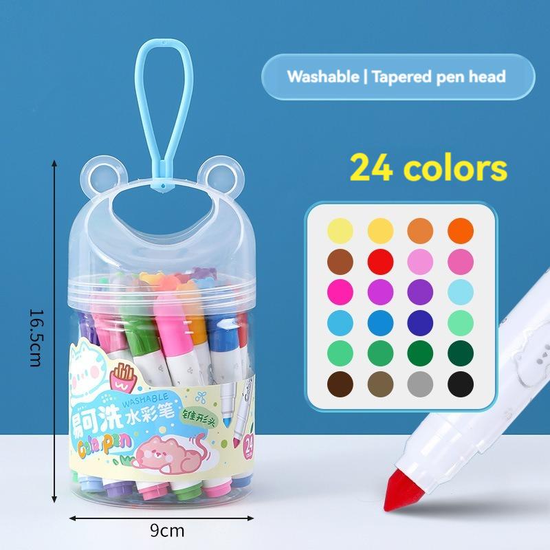 Смываемые фломастеры для детей, набор смываемых фломастеров 24 цвета, маркеры для раскрашивания оптом для мальчиков и девочек, школьные принадлежности для класса