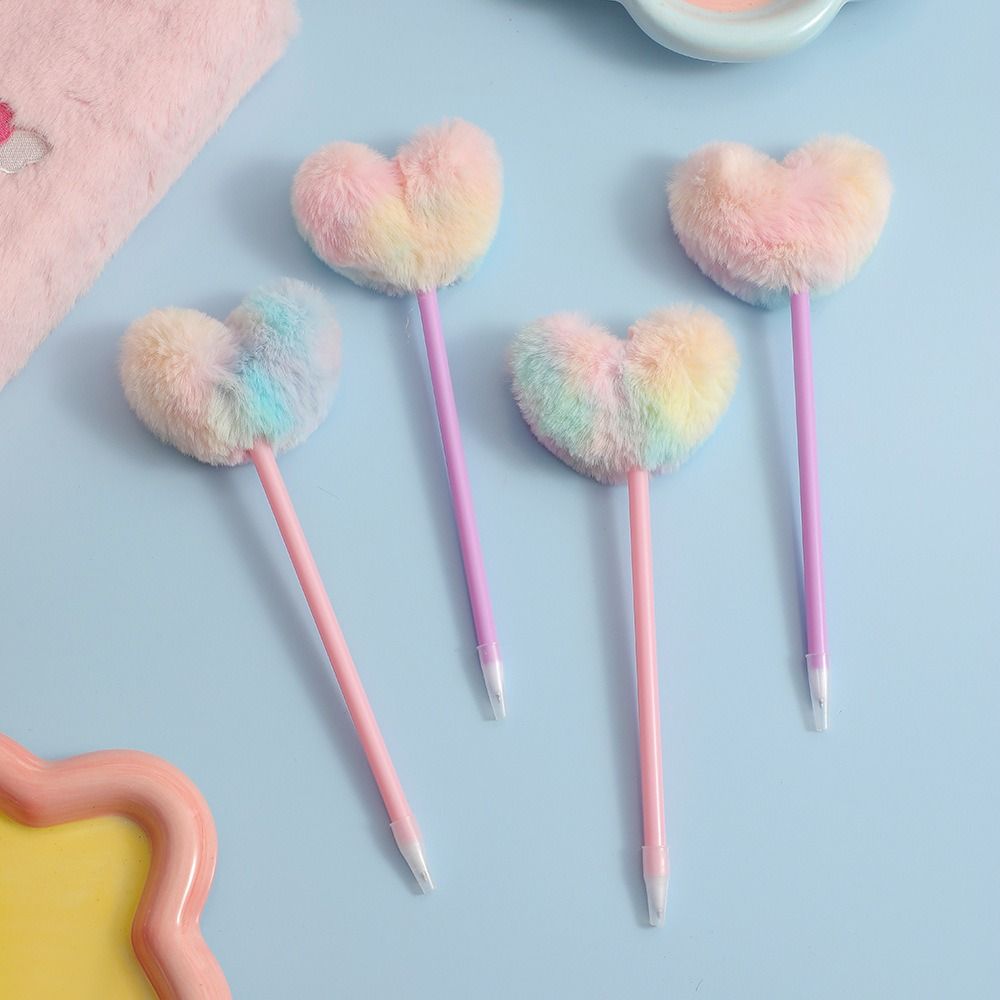 Нейтральная гелевая ручка, детская плюшевая ручка, гелевая ручка для почерка, студенческая гелевая ручка, плюшевая шариковая ручка, канцелярские принадлежности green-round