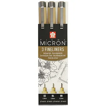 Ручки капиллярные «Pigma Micron», Sakura, 3 штуки
