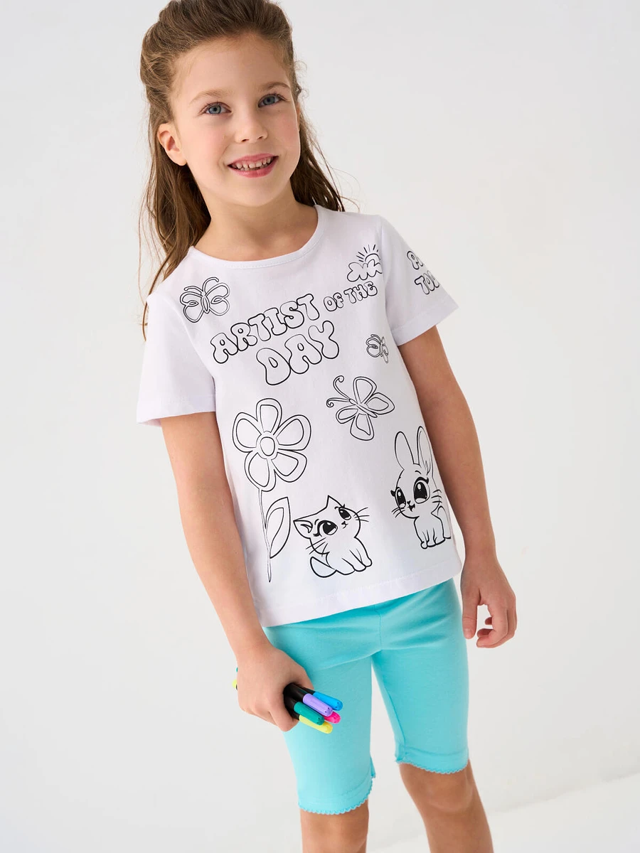 Комплект фуфайка трикотажная футболка фломастеры